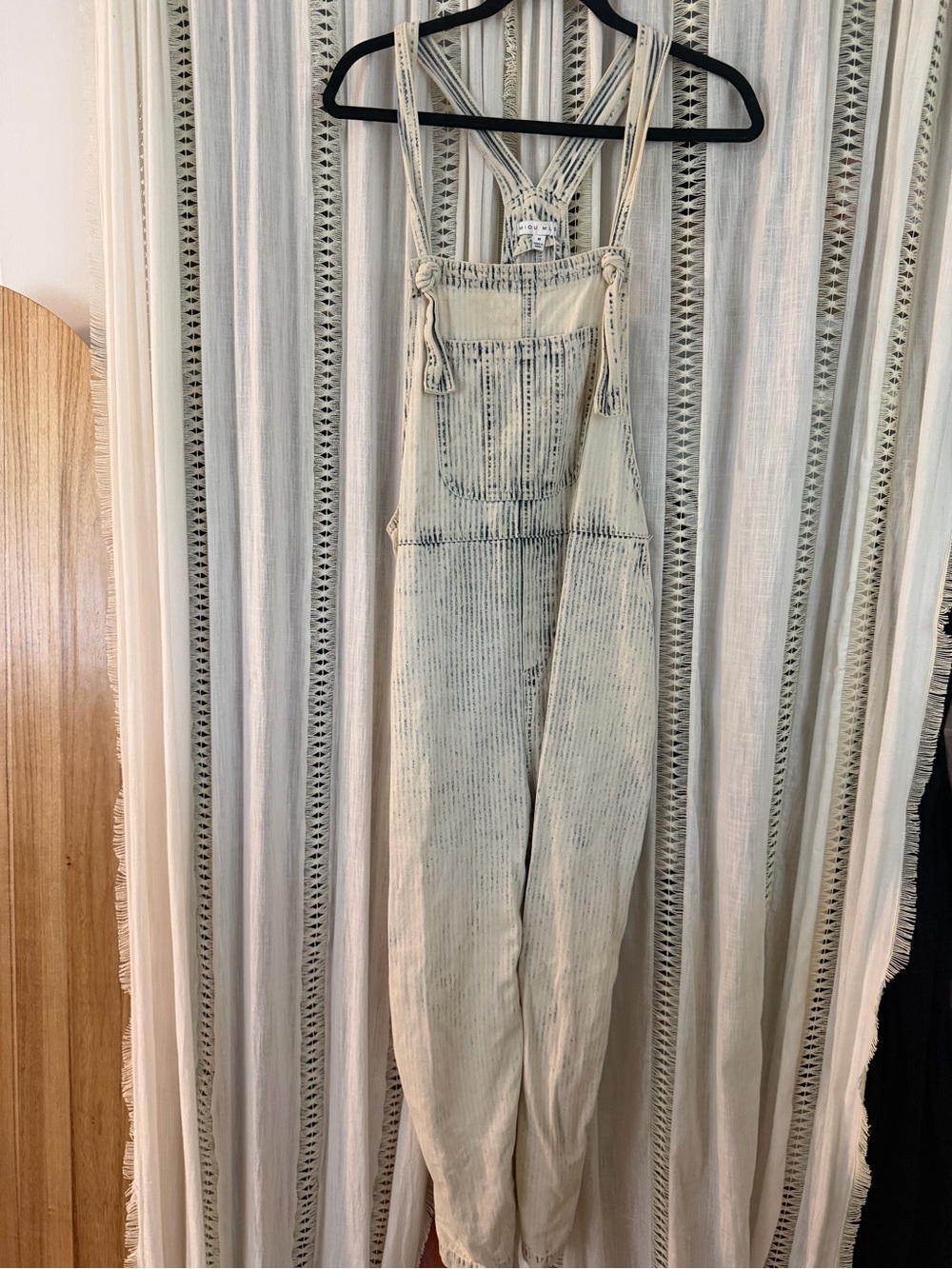Striped Cream Overalls Jumpsuit